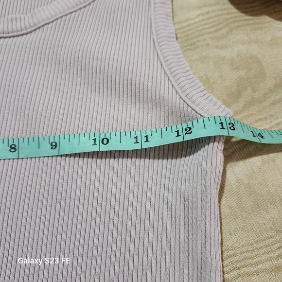 AGOLDE Poppy Scoop Ribbed Tank Top Light Purple Organic Cotton Blend Size Small - Picture 8 of 9